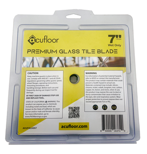 Acufloor 7" Glass Tile Diamond Blade - Premium Glass (Wet Only)