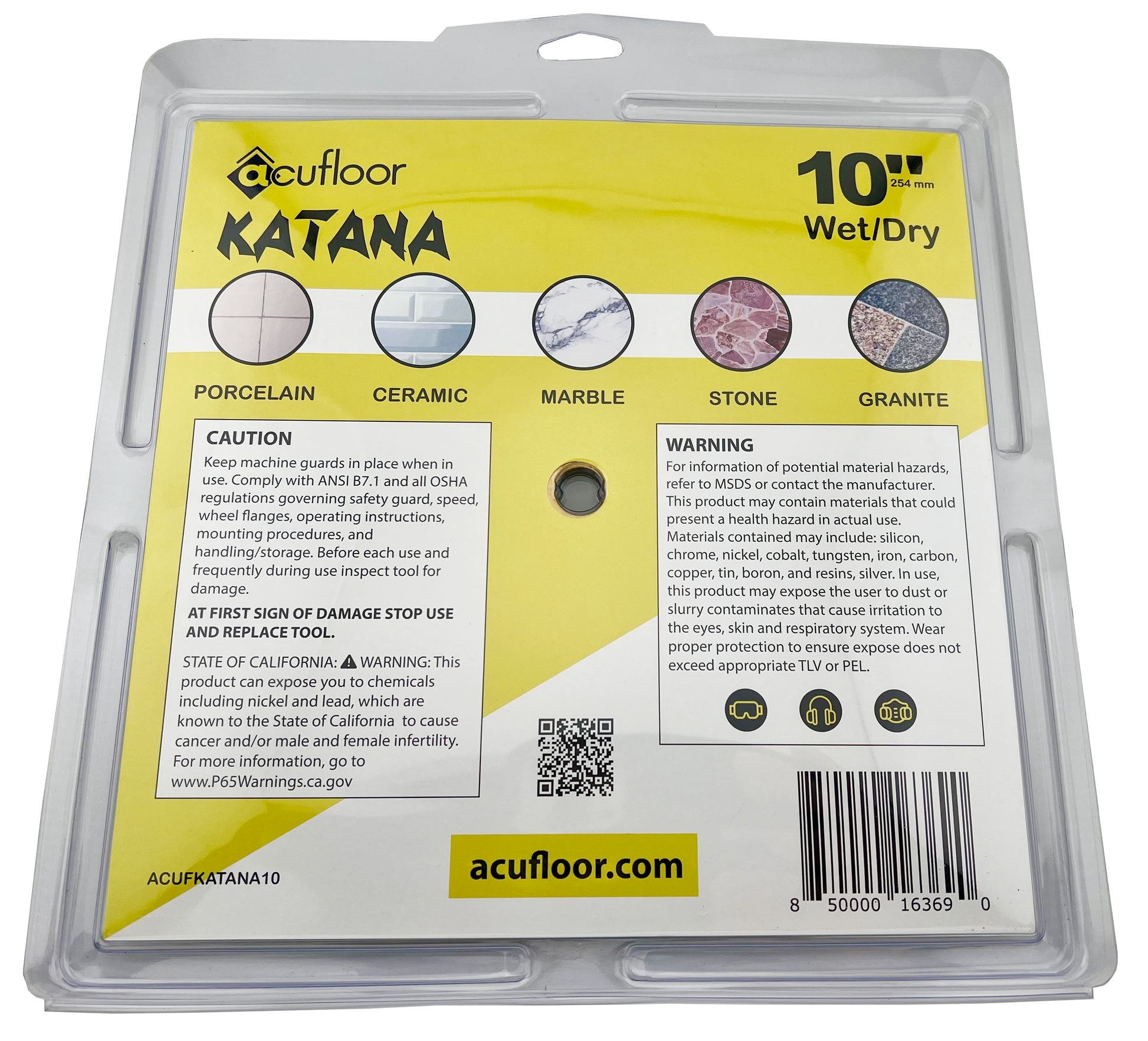 Acufloor 10" Continuous Rim Diamond Blade - Katana (Wet/Dry)