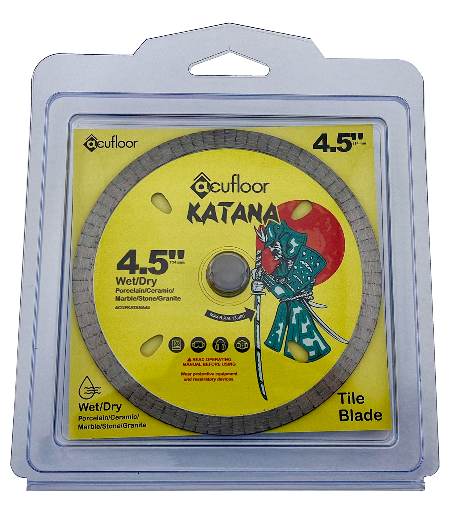 Acufloor 4.5" Continuous Rim Diamond Blade - Katana (Wet/Dry)