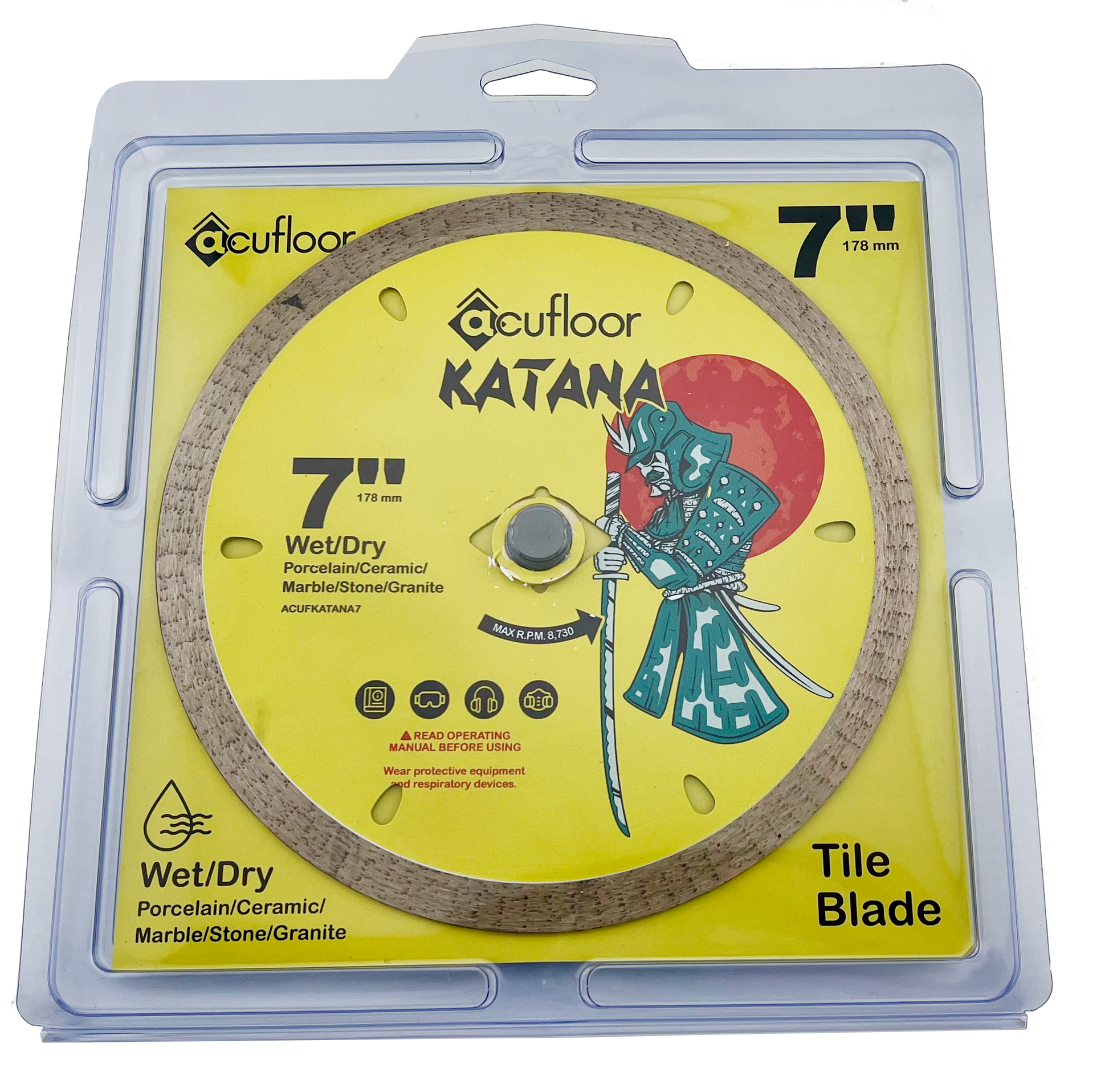 Acufloor 7" Continuous Rim Diamond Blade - Katana (Wet/Dry)