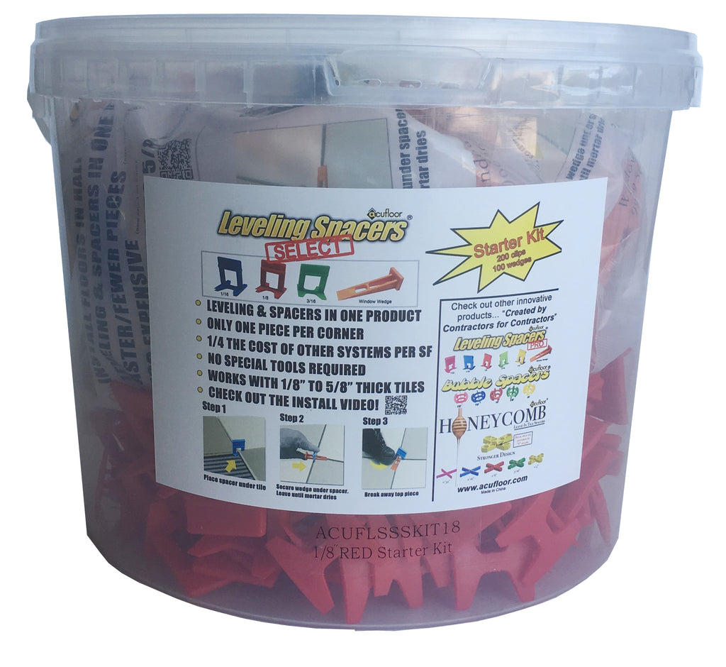 Start Kit - 1/8" Red Leveling Spacers® Select - Acufloor